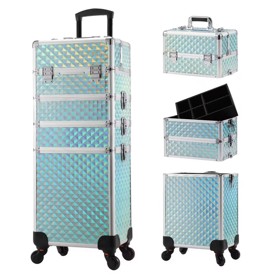 Valigetta trolley per estetica staccabile 4 in 1 in lega su ruote