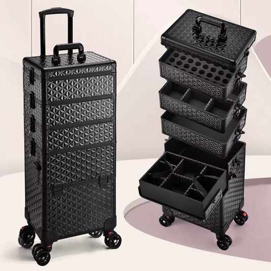 Trolley per trucco, make-up manicure professionale su ruote