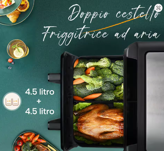 Sinaopus 2200W XXL 9L Friggitrice ad aria