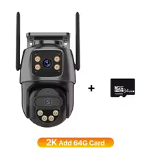 Telecamera IP 6K 9MP HD WiFi Telecamera esterna Zoom 8x Tre lenti Doppio schermo Telecamera PTZ di sicurezza domestica Video sorveglianza 6MP iCSee