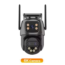 Telecamera IP 6K 9MP HD WiFi Telecamera esterna Zoom 8x Tre lenti Doppio schermo Telecamera PTZ di sicurezza domestica Video sorveglianza 6MP iCSee