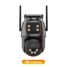 Telecamera IP 6K 9MP HD WiFi Telecamera esterna Zoom 8x Tre lenti Doppio schermo Telecamera PTZ di sicurezza domestica Video sorveglianza 6MP iCSee