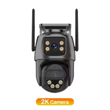 Telecamera IP 6K 9MP HD WiFi Telecamera esterna Zoom 8x Tre lenti Doppio schermo Telecamera PTZ di sicurezza domestica Video sorveglianza 6MP iCSee